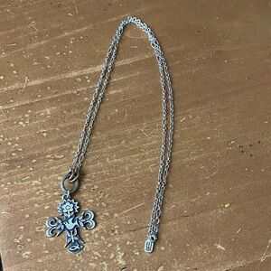 James Avery La Primavera Silver Cross Pendant Necklace Retired
